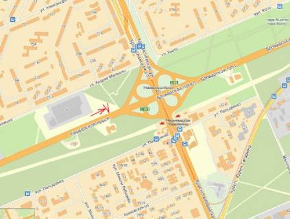 Megaboard B in Kyiv Brovarskoj pr-t 100 m ot s"ezda s st. Bratislavskaa (naprotiv AZS) scheme