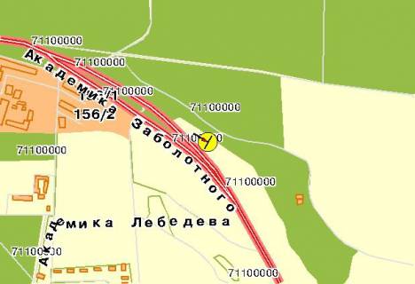 Бэклайт B в Киеве Заболотного академіка вул., поруч заправка "ОККО", з боку Одеської пл. схема