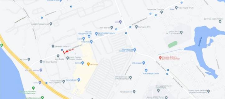 Билборд A в Киеве, 3x6  Здолбунівська вул. 5-А, рух в напрямку Дніпровська наб. схема