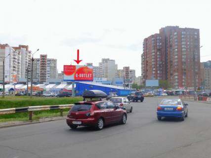 Білборд, Бігборд (Борд)  A у Києві Ревуцького вул., Біля Ахматової вул., На клумбі, до Бажана пр-т Фото 1