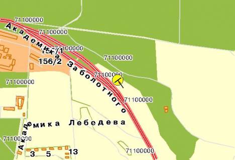 Бэклайт A в Киеве Заболотного академіка вул., поруч заправка "ОККО", до Одеської пл. схема