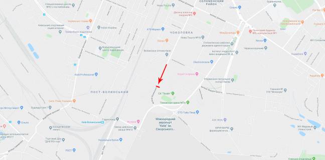 Білборд, Бігборд (Борд)  B у Києві, 6x3  Волинська вул. 65 схема