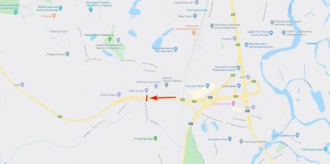 Megaboard A in Kyiv, 12x4  Zabolotnogo akademika st., bila Pirogivskij slah st., do Odes'koi pl., poruc tutunova fabrika, na rozdilit' scheme