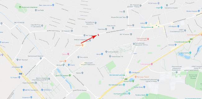 Video Billboard A in Kyiv, 6x3  Maksimovica Mihajla st. 32a, ruh v napramku st. m. "Vasil'kivs'ka" - 527279 scheme