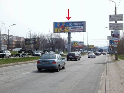 Мегаборд A у Києві, 12x4  Богатирська вул., біля Полярна вул., з боку Вишгорода, до Києва Фото 1