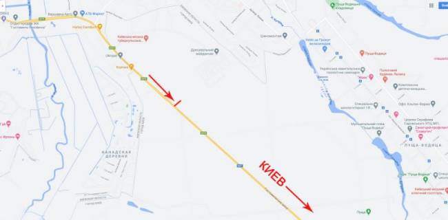 Billboard B in Kyiv, 3x6  Gostomel's'ke sose, ruh v napramku Kieva scheme