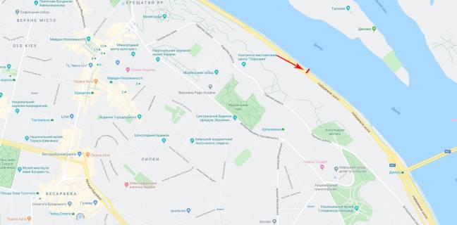 Скроллер B в Киеве, 3,14x2,3  Набережне шосе, навтроти буд.№14, в напрямку м. Патона - 160883 схема