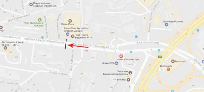 Нестандарт A в Киеве просп. Валерія Лобановського (Червонозоряний) до Севастопольської площі схема