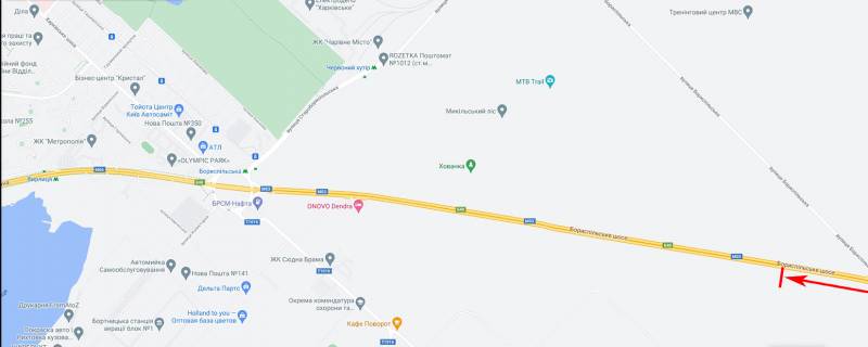 Бэклайт B в Киеве Бориспільське шосе схема