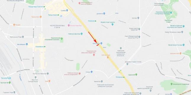 Ситискролл A в Киеве, 1,2x1,8  Лесі Українки бульв. 20, рух в напрямку ст. м. "Печерська" схема