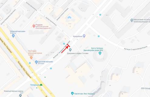 Ситискролл A в Киеве, 1,2x1,8  вул. Генерала Алмазова (Кутузова) . 11 схема