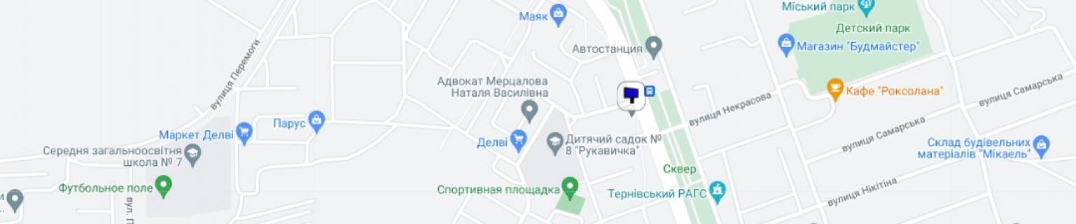 Билборд B в Терновке ул.Харьковская,13 ( р-н автостанции,м-н Фокус) схема
