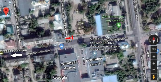 Билборд B в Павлограде вул.Харківська, навпроти м-ну Черемшина схема