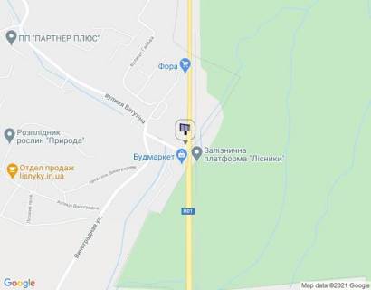 Билборд A в Лесниках (Киевской обл), 6х3  с. Лісникі, Новообухівське шосе / вул. Ватутіна, 168 на світлофорі (біля "АТБ № 199") в напрямку Обухова схема