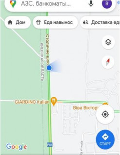 Билборд B в Козине Столичне шосе (орієнтир ресторан GIARDINO) напрямок із Києва схема