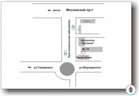 Білборд, Бігборд (Борд)  A у Харкові Гімназична наб. 14 схема