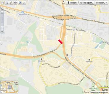 Билборд A в Львове, 6х3  Хуторівка, з їзд з моста правий ( до ринку Шувар) схема