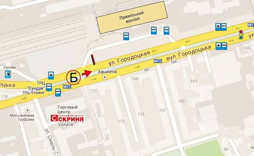 Білборд, Бігборд (Борд)  B у Львові Городоцька К1 (Приміський вокзал, напроти Привокзальний ринок ст. Б Нижній №4) схема