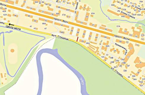Билборд B в Луцке, 6х3  Глушець (оф. центр) схема