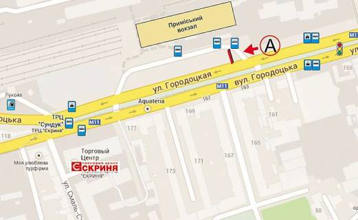 Билборд A в Львове Городоцька К3( приміський вокзал, напроти привокзальний ринок ст. А верхній №8 )   схема