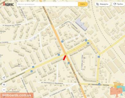 Билборд B в Черновцах, 6х3  Головна, 128 -  просп. Незалежності схема