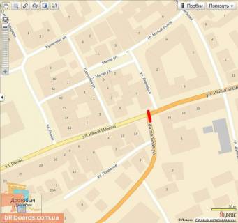 Билборд A в Дрогобыче, 6х3  Театральна-Мазепи схема