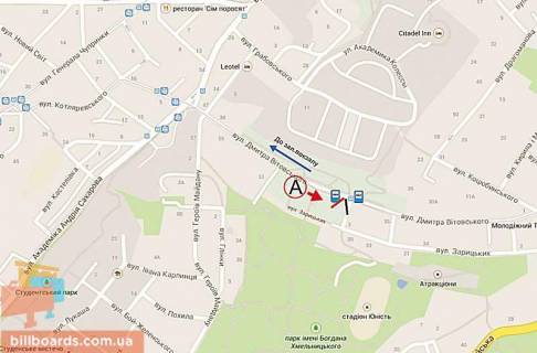 Бэклайт A в Львове, 3,37х2,37  Вітовського, 47 (до пл. Ів.Франка) схема