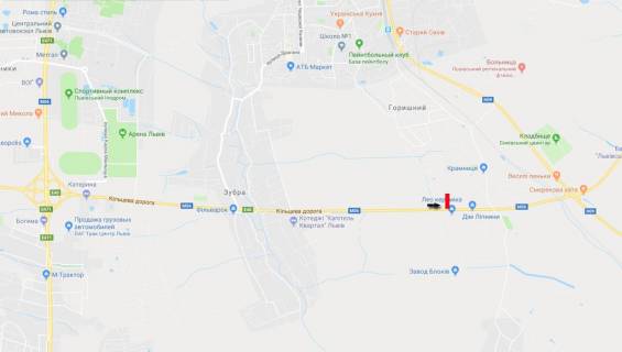 Билборд B в Пасеках-Зубрицких, 6х3  Кільцева дорога, ( маг. Леокераміка, з-ка Окко) на Ів-Франківськ  (Пасіки-Зубрицьки) схема