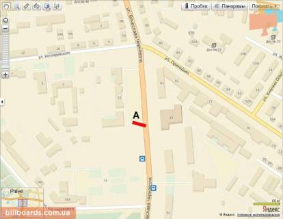 Билборд A в Ровно, 6х3  Чорновола схема