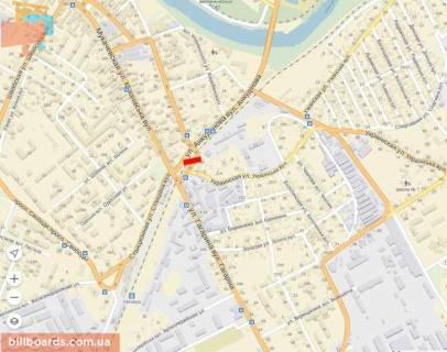 Билборд B в Ужгороде Вул. Анкудінова - вул. Руська в зоні переїзду по вул.Карпатської України (Гагаріна) ст. Б схема