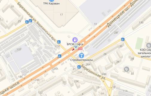 Призма B в Днепр (Днепропетровск) ул.Березинская - Березинский - Донецкое Шоссе ПРИЗМА - 461685 схема