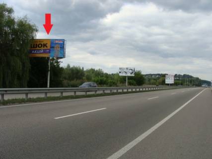 Билборд B в Лесниках, 6x3  Новообухівська траса (Дніпровське шосе), в напрямку м. Київ, 5км. після ТЦ"Мегамаркет",550м до повороту на с. Лісники фото 1