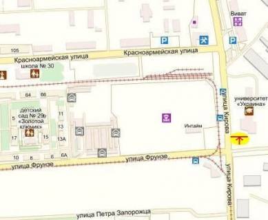 Призма A в Виннице перехрестя вул. Академіка Янгеля(колишня Фрунзе)/вул. Батозька(кол. Кірова вул.) - 466594 схема