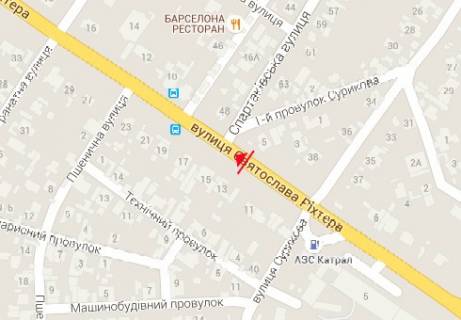 Билборд B в Одессе, 3x6  Ріхтера Святослава вул. (Щорса).,11-13 - Ганни Михайленко вул. (Спартаківська) схема