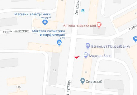 Ситилайт A в Одессе, 1.8x1.2  Сегедська вул., №13 А схема