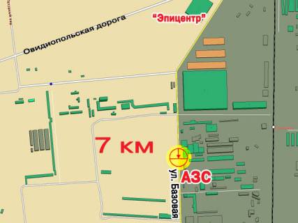 Билборд B в Одессе 7-км улица Базовая 1 В схема
