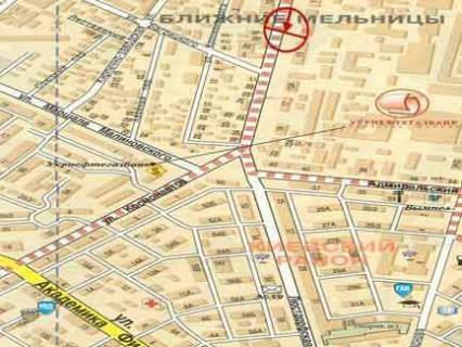 Билборд B в Одессе, 3x6  Люстдорфська дорога, 13 - Багрицького вул. схема