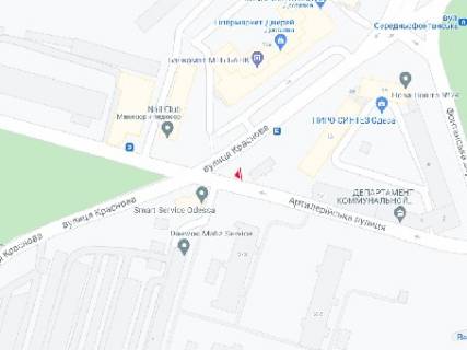 Видеоборд A у Одесі, 3x6  Краснова вул. - Артилерійська вул. - Середньофонтанська вул. - 584065 схема