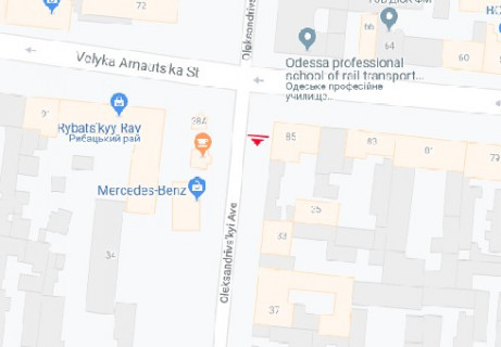 Ситилайт A в Одессе, 1.8x1.2  Преображенська вул. - В. Арнаутська вул. 99 А, зупинка схема