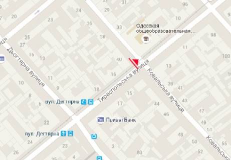 Citylight A in Odessa, 1.8x1.2  Tiraspol's'ka st., 16 - Kuznecna st. scheme
