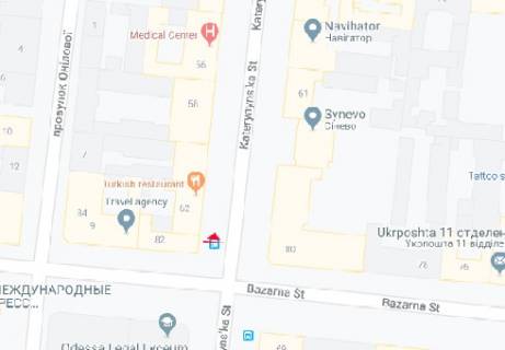 Ситилайт A в Одессе, 1.8x1.2  Європейська вул. (Катерининська)., 60 схема