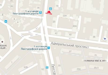 Білборд, Бігборд (Борд)  B у Одесі, 3x6  Люстдорфська дорога, 23б схема