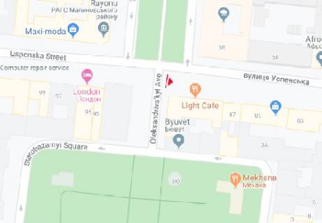 Citylight B in Odessa, 1.8x1.2  Uspens'ka st., 89 - Oleksandrivs'kij av. scheme