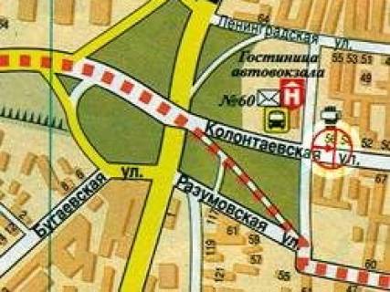 Билборд A в Одессе, 3x6  Колонтаевская вул., Центральний автовокзал схема