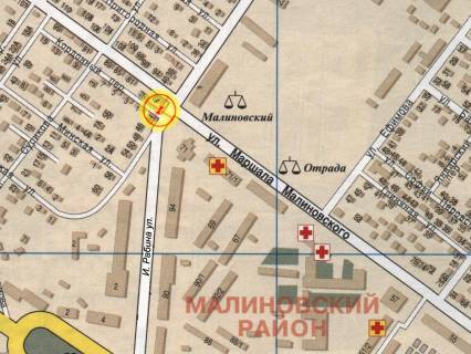 Билборд B в Одессе, 3x6  Рабина вул. - Вадатурського Олексія вул. (Маршала Малиновського) схема