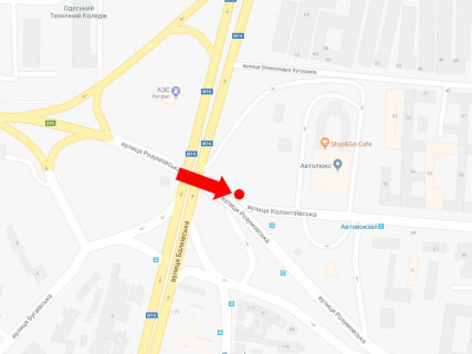 Билборд B в Одессе, 3x6  Розумовська вул. / Колонтаївська вул., біля Центрального автовокзалу, в центр схема