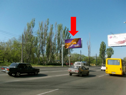 Билборд B в Одессе, 3x6  Миколаївська дорога, 289, біля автостоянки, парку "Лузановка", в центр (флажок) фото 1