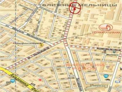 Билборд A в Одессе, 3x6  Люстдорфська дорога, 13 - Багрицького вул. схема