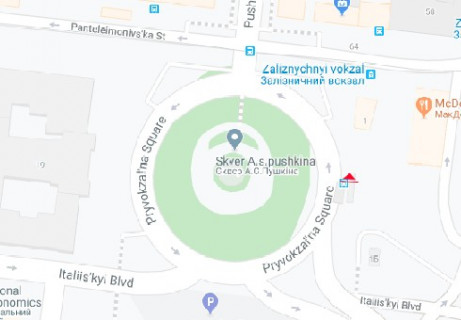 Ситилайт B в Одессе, 1.8x1.2  Привокзальна пл., алея1 В схема