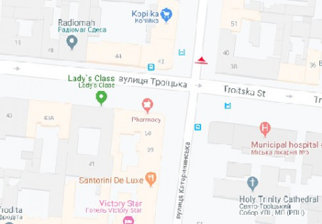 Ситилайт B в Одессе, 1.8x1.2  Катерининська (Європейська) вул., 51 - Троїцька вул., 38 B схема